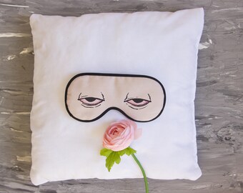 Sleep mask "Chill"/sleep mask with eyes/travel mask for sleep/funny sleep mask/craft eye mask/sleep mask for him/sleep mask for eyes