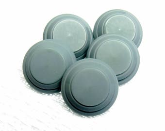 Dusty Powder Blue: 5/8" (15mm) Gray-Blue Buttons - Set of 5 Vintage Matching Buttons