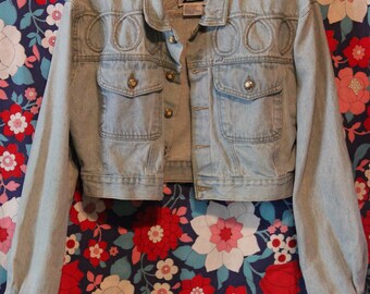 1990's Women's WOOZ Cropped Denim Jean Jacket