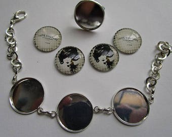 bracelet 3 creation Kit cabochons 20mm + ring 20mm
