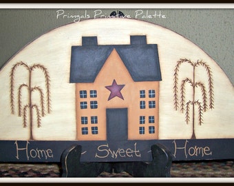 Saltbox House Wood Door Crown Primitive Topper Home Decor Decoration