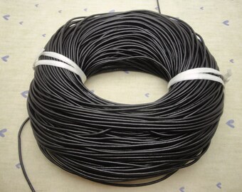 100Yards/90Meters Black Round Genuine Leather Cord,1.5MM Leather String DIY for Necklace Bracelet Jewelry Findings---SL1040
