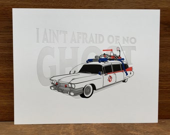 Ghostbusters Ecto-1 - 11x14" Letterpress Poster