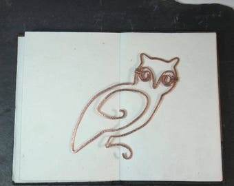 Copper wire owl bookmark - bird bookmark, copper wire owl - ideal gender neutral gift