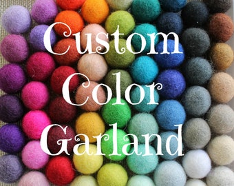 Custom Felt Ball Garland, Custom Pom Pom Garland, Nursery Decor, Custom Felt Garland, Felt Ball Bunting, Baby Shower Decor, Custom Pom Poms