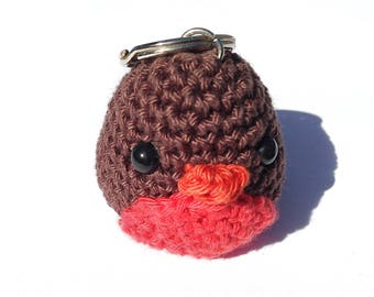 Keychain crocheted little bird