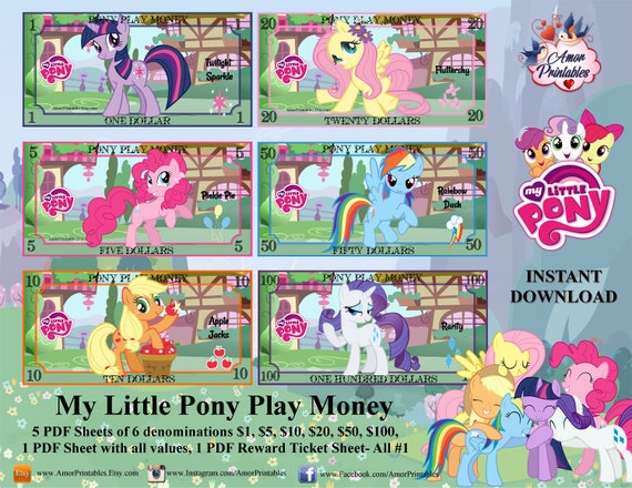 Download My Little Pony Play Money Bonus Coloring Zine Party