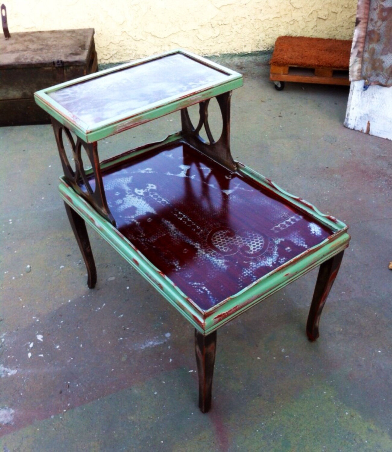 SOLD Antique Side Table vintage end table shabby chic