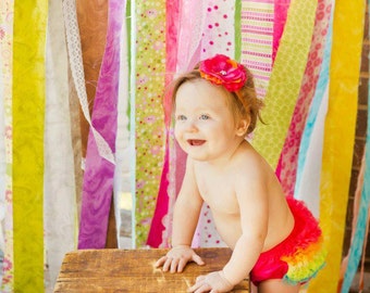 BLOOMERS and HEADBAND, Bloomer, Baby Bloomer, Diaper Cover,Ruffle Bum Baby Bloomer and Baby Girl Headband -Photo Prop Set- My2lilPixies