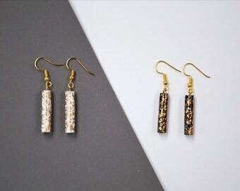 Sprinkled Edition Earrings - Black or White with Gold Sprinkles (Limited edition)
