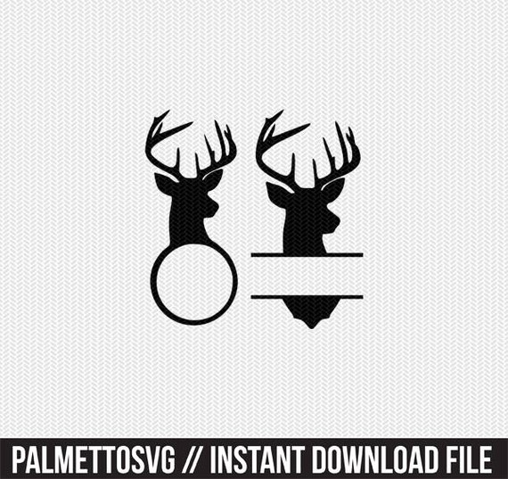 Download deer head monogram frame svg dxf file instant download