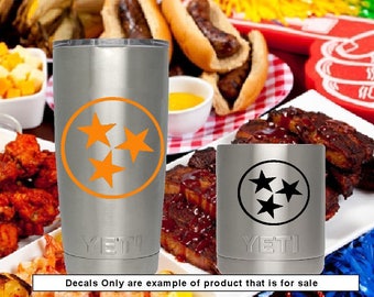 Tennessee State Orange Stars Vinyl Decal Mini-Packs Yeti Cups Tumblers Coolers Car Truck Laptop Windows
