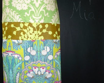 Sample SALE - Will fit Size S/M - Ready to MAIL - Patchwork Pencil SKIRT - Amy Butler - by Boutique Mia
