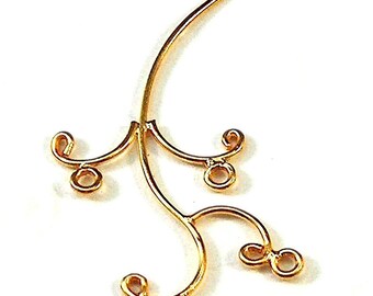 24k Gold Vermeil Chandelier Findings - One Pair