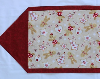 Christmas Gingerbread Men and Women Table Runner / Christmas Table Runner / Christmas Gingerbread Men