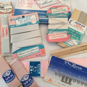 Vintage Sewing Item Collection, Pink and Blue, Sweet! 10 Pieces, Instant Collection