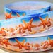 1" Seashell and Starfish on Beach - Print Grosgrain Ribbon