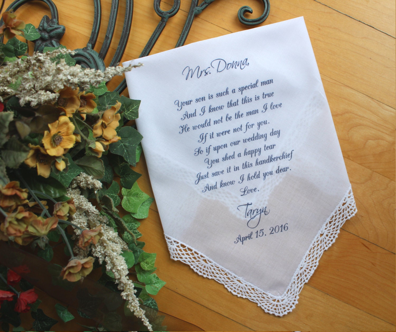 Personalised handker Mother of the Bride gift Mother of the Bride handkerchief