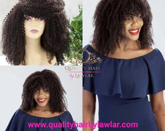 Afro wig/ Kinky Wig/ Wig sale/ Custom Wig/Human hair wig/Lace front Wig/ Wigs with bangs / Virgin human hair wig /kinky curly wig