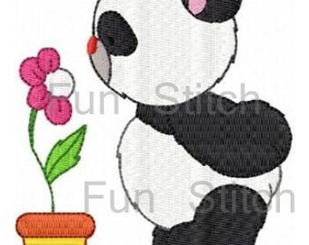 set of 10 panda machine embroidery design