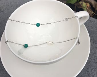 Turquoise, Freshwater Pearls and Sterling Silver