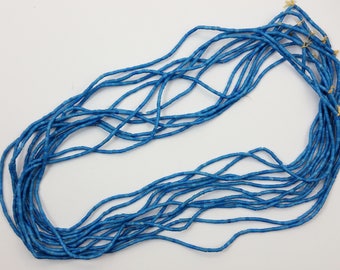 x1 Vintage Venetian Blue White Hearts Trade Bead Necklace Strand