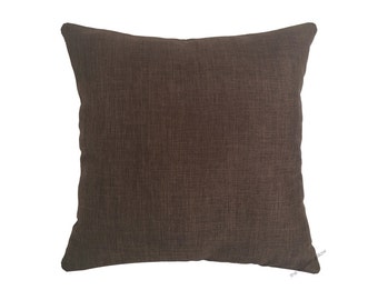 Brown Cosmo Linen Decorative Throw Pillow Cover / Pillow Case / Cushion Cover / 20x20"