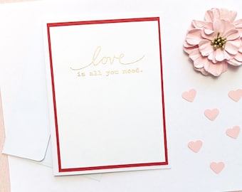 Love is All You Need: Multi-Layered Embossed Greeting Card