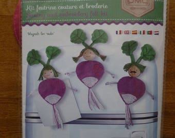 Sewing and embroidery "Magnets radishes" felt Kit