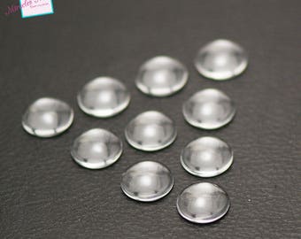 20 14 mm, clear dome glass cabochon