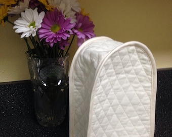 Cream Can Opener Cover Quilted Fabric Kitchen Dust Cover Small Appliance Covers Sewn and Ready to Ship