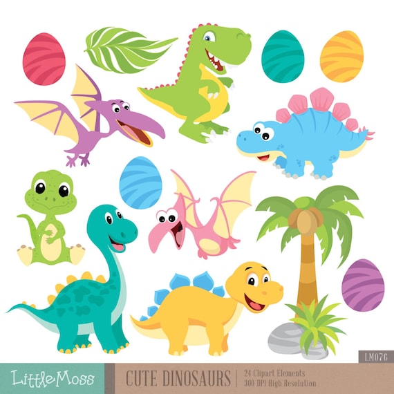 Cute Dinosaur Digital Clipart