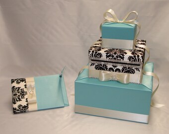Elegant custom made Wedding Card Box-matching Guest Book and Pen-any colors