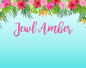 Hawaiian Themed Backdrop- .JPEG File via Email Delivery - You Print Your Own