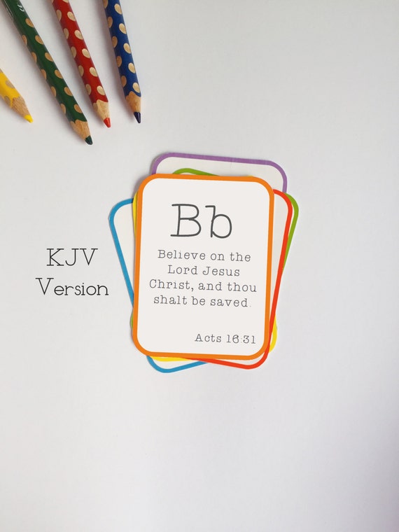 KJV Alphabet Bible Verse Flashcard Set King James Version