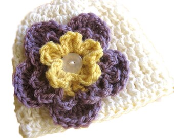 Convertible Baby Flower Hat PDF Crochet Pattern