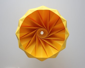 Chestnut origami hanging paper lamp shade / pendant light Gold Yellow