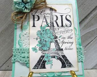 Greeting Card Paris Design Handmade Card