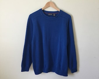 Vintage Cotton Knit Sweater - Blue