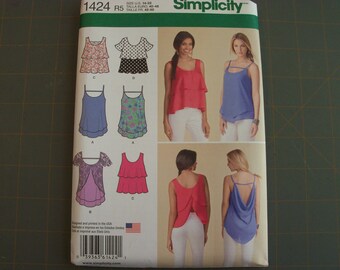 Simplicity 1424 Misses Pullover Tops Sizes 14-22 NEW