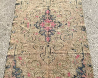 6.8x4.2 feet 208x127 cm, Anatolian Rug, Oushak Anatolian Carpet Rug Tribal Rug,Vintage Turkish Rug,Bohemian Carpet Rug, Turkish Ethnic Rug,