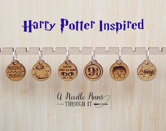HP inspired Stitch markers set, sock knitter, knitter gift, snag free stitch markers, harry potter inspired, magical stitch markers