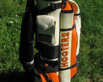 HOOTERS BUSHWACKER 8" Diameter Staff Light GOLF Bag Belding Sport Carry Cart Orange country club bar quality golfing Logo