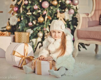 White fur coat for kids Fur jacket Long coat Winter Kids coat Baby coat Baby gift Kids clothing Girls coat Rabbit fur coat Girl's fur coat