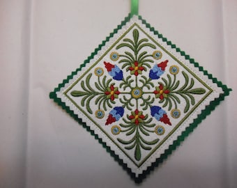 Polish Christmas Ornament, Embroidered Ornament, Christmas Gift, Fabric and Felt Ornament, Holiday Decor, Polish Decoration, Made to Order