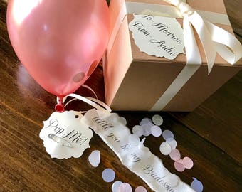 Rose Gold-Will you be my bridesmaid? Pop the balloon to reveal your message