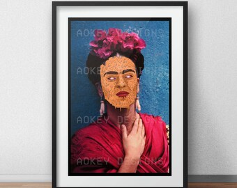 Frida Kahlo Inspired Grime Art Poster Design