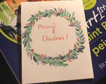 Christmas Card - Merry Christmas Wreath