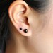 Value Pack! Stainless Steel Earrings Studs with Black Onyx (1 pair) and Studs Crystal (2 pairs), set of 3 pairs!