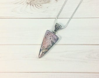 Pastel Point Ocean Jasper Pendant // Ocean Jasper Jewelry // Sterling Silver // Village Silversmith